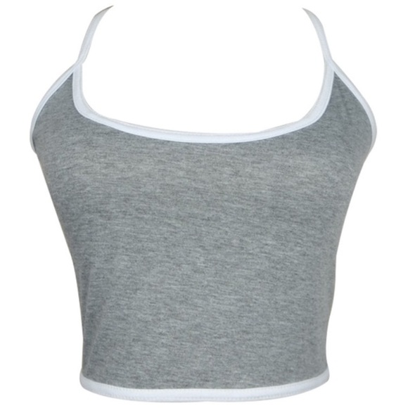crop top tank // gray - Picture 2 of 4